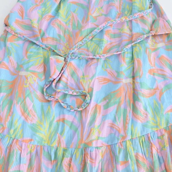Alden Adair St Barths Lilah Tropical Floral Pink Teal Maxi Dress S NTW - Picture 7 of 14